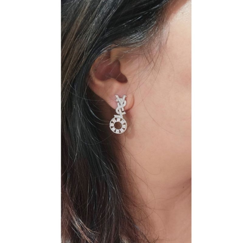 Anting Silver925 Perak mata kilau mirip emas asli Premium Quality Anti Karat anti alergi A4