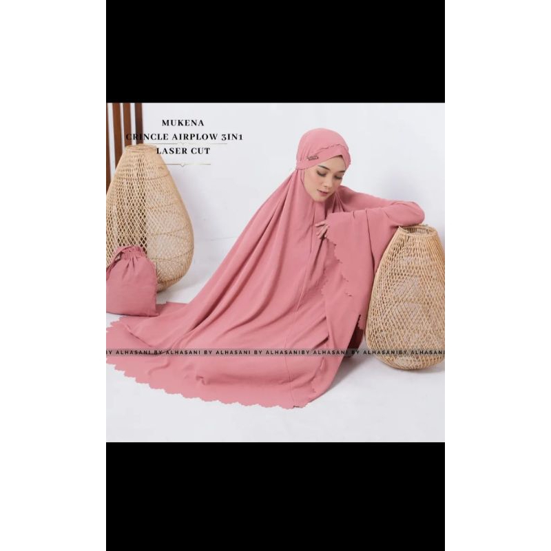 Mukena Crincle Airplow Laser Cut 3in 1