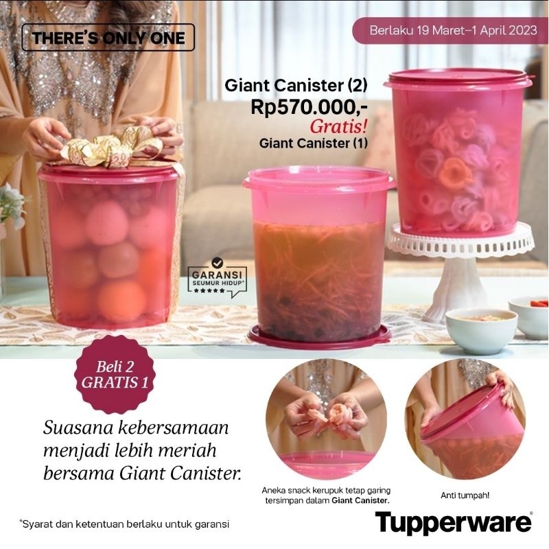 GIANT CANISTER TUPPERWARE stoples Gede 8.4L 3pcs LEBIH MURAH PROMO DADAKAN MARET 2023 STOPLES KERUPU