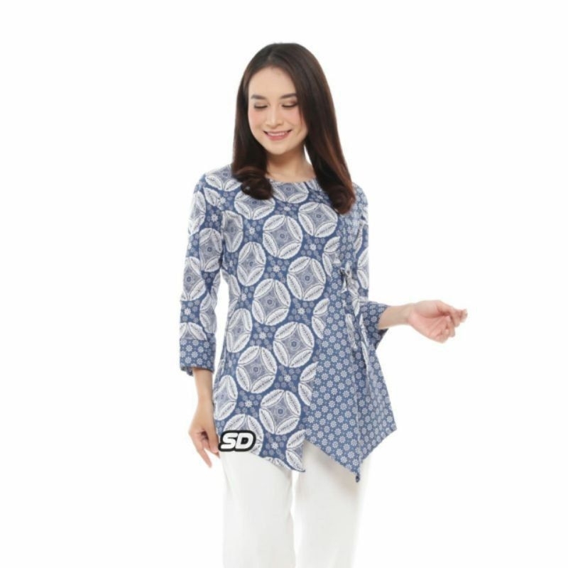 BAJU BATIK WANITA MODERN MONALISA GENES M,L,XL asli PEKALONGAN