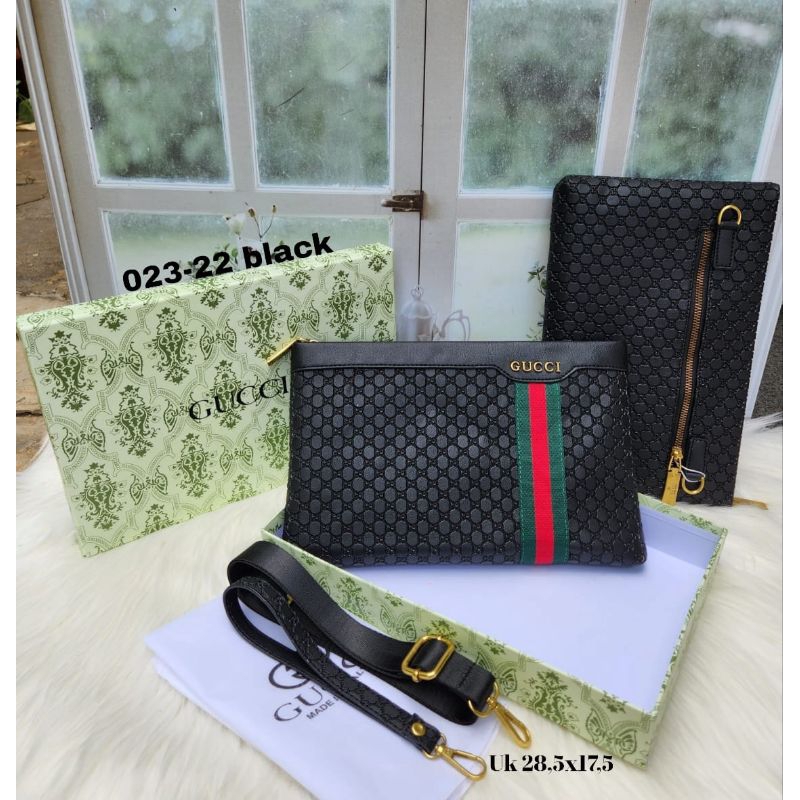 Handbag / Clutch Pria Wanita Emboss kode 023 Free box