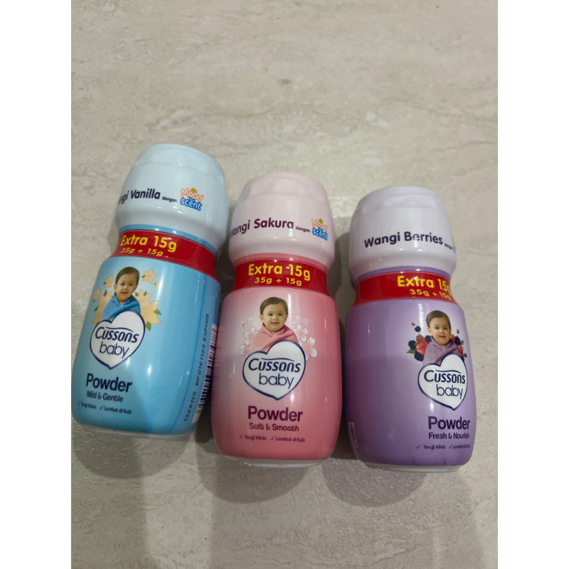 BEDAK powder CUSSONS 35gr + 15 gr // bedak cussons mini 50gr