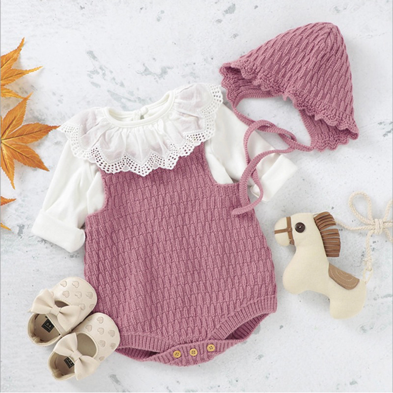 Rylee knit romper bayi perempuan rajut