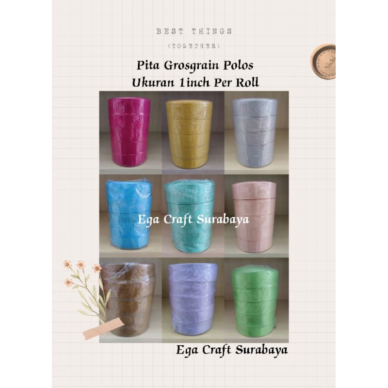 

Pita Grosgrain Polos Ukuran 1inch Per Roll