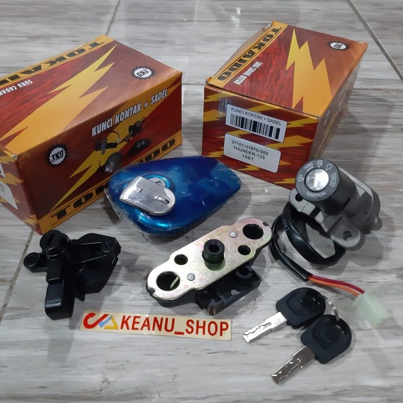 (KEANU) KUNCI KONTAK THUNDER 125 KUNCI KONTAK ASSY /KOMPLIT THUNDER 125 TUTUP TANGKI THUNDER 125