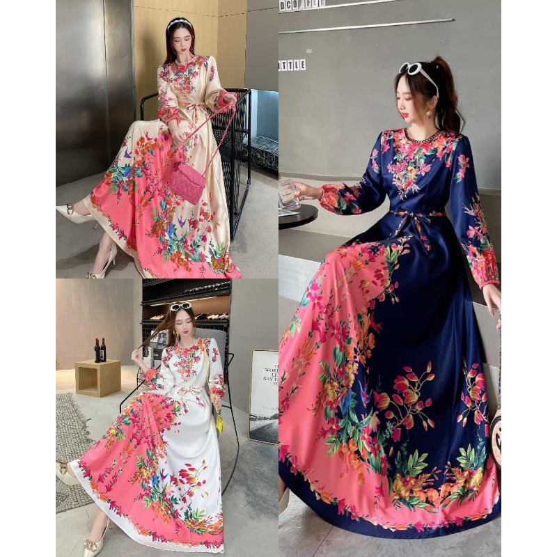 READY STOCK GAMIS SILK BKK BANGKOK IMPORT/DRESS BANGKOK BKK ORI IMPORT  REAL PICT