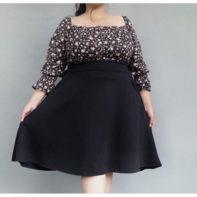 Rok midi flare skirt size jumbo