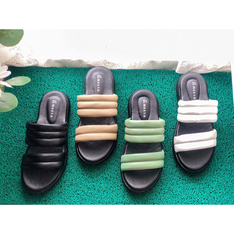 Ameera Sandal Wedges Wanita Sendal SLop Empuk Dan Nyaman Saat digunakan