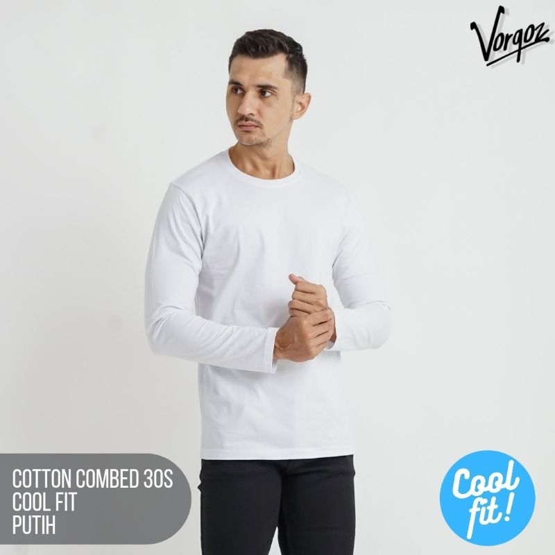 KAOS POLOS PRIA LENGAN PANJANG JUMBO/BIG SIZE / OBLONG PRIA ROUND NECK / LEHER BULAT COOL FIT LENGAN