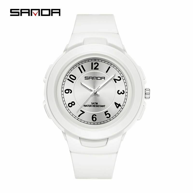 JAM TANGAN SANDA 6095 Jam Tangan Wanita Analog Sport Tali Rubber Anti Air