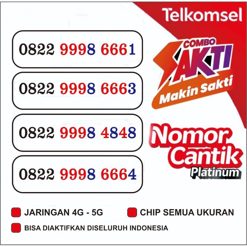 Nomor Cantik Telkomsel Combo Sakti