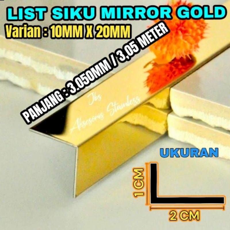 L SIKU MR GOLD 10x20x3.050mm T. 0.8mm STAINLESS SS 201