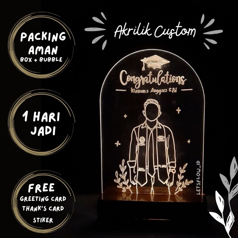 Jual Kado Wisuda Cowok Acrylic Lettering A Shopee Indonesia