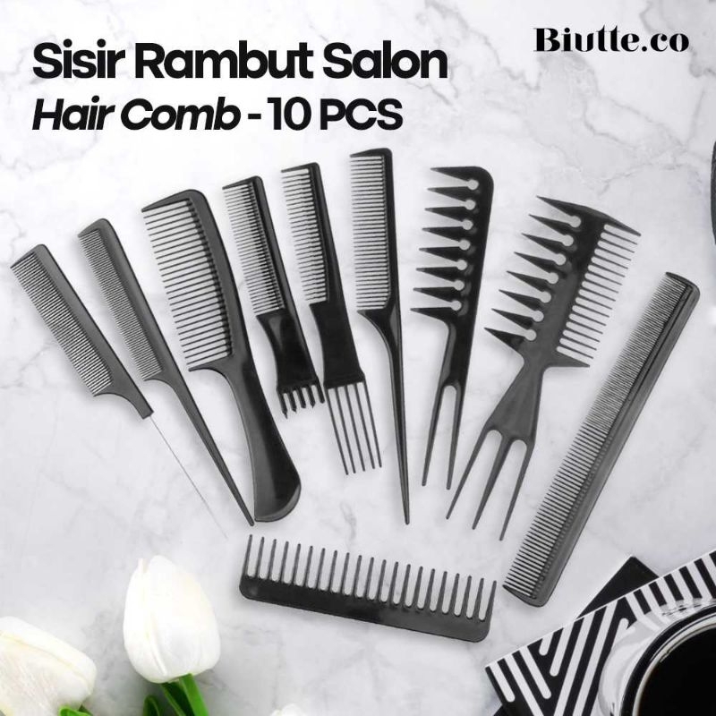 Sisir Rambut Salon Hair Comb 10 Set