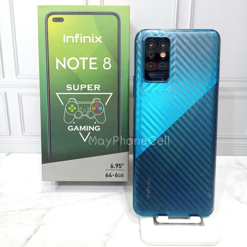 Infinix Note 8 Ram 6GB Internal 64GB 6/64 Handphone Second Bekas Fullset Batangan Bergaransi Murah Promo