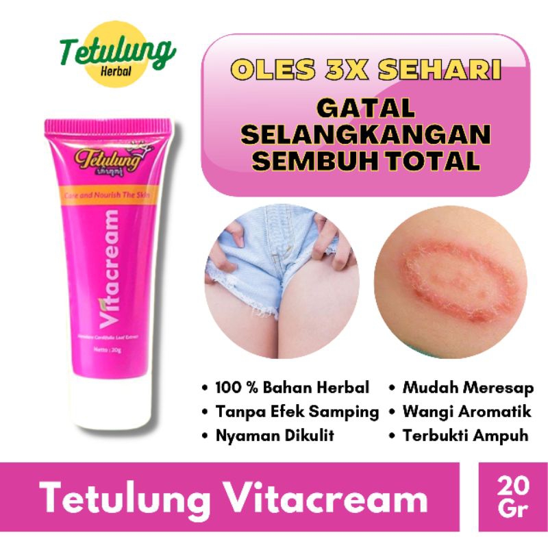 Tetulung Vitacrem Salep Gatel Selangkangan Pria Wanita BPOM - Salep Krim Gatal Jamur Selangangan Her