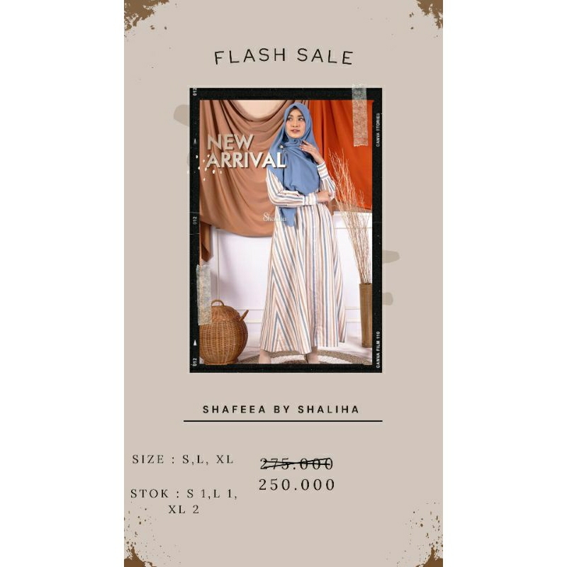 SHAFEEA DRESS GAMIS MOTIF GARIS-GARIS VERTIKAL BY SHALIHA HIJAB