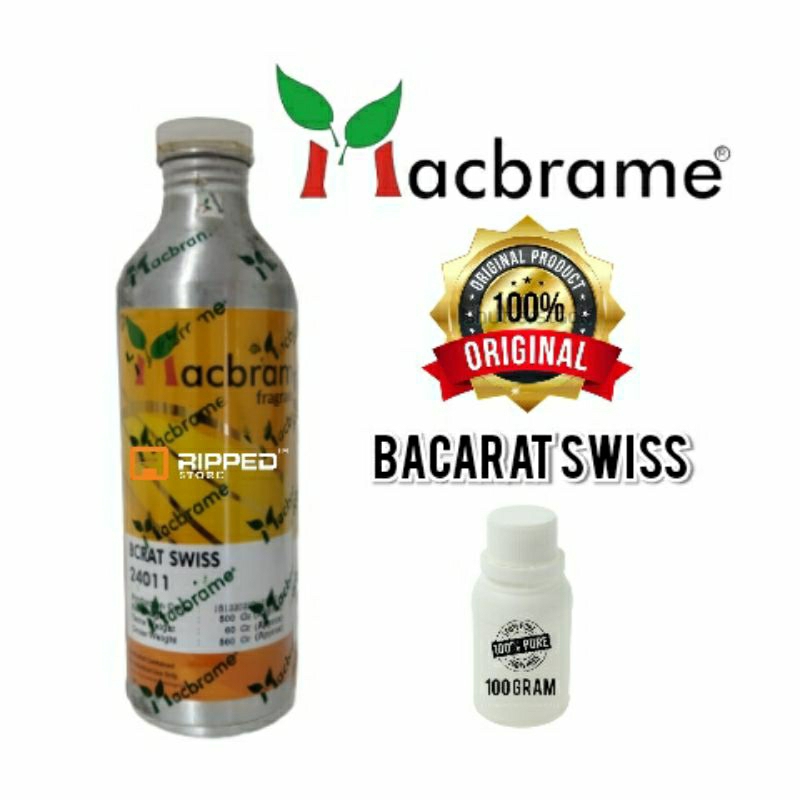 (100 ML) BIBIT PARFUM MURNI BACARAT SWISS BY MACBRAME ORIGINAL