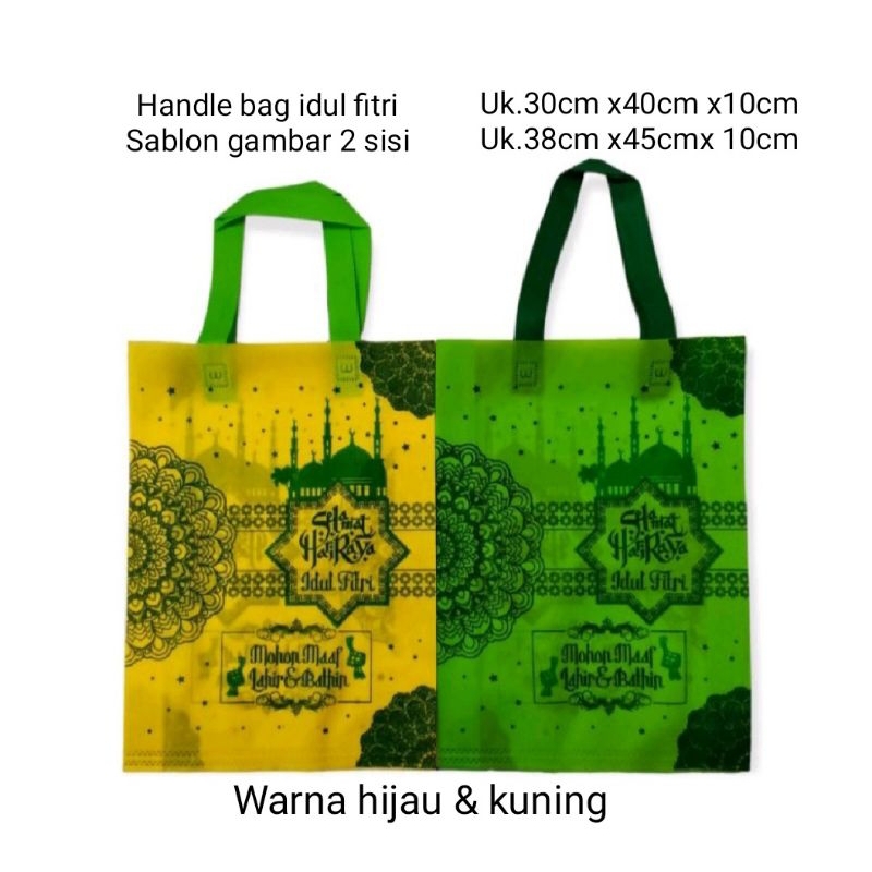 

Tas spunbond hamper lebaran idul Fitri Goodiebag edisi 2023 UK.38X45cm