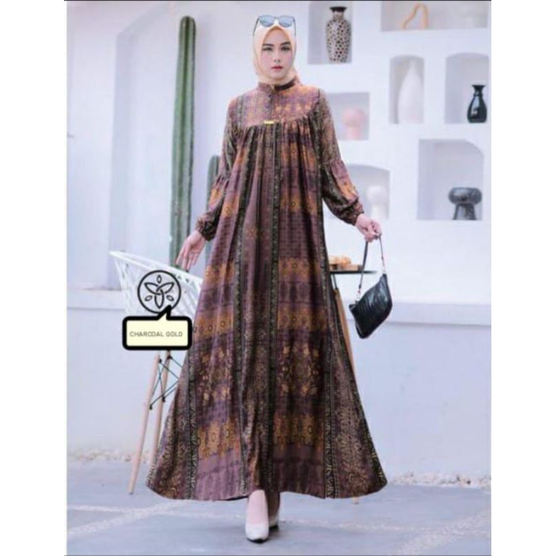 New gamis silky brown premium