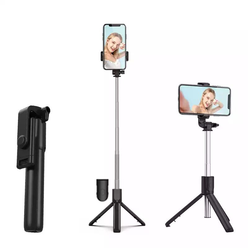 SELFIE STICK 3IN1 / TONGSIS TRIPOD BLOETOOTH REMOT SHUTTER HOLDER PUTAR 360 DERAJAT