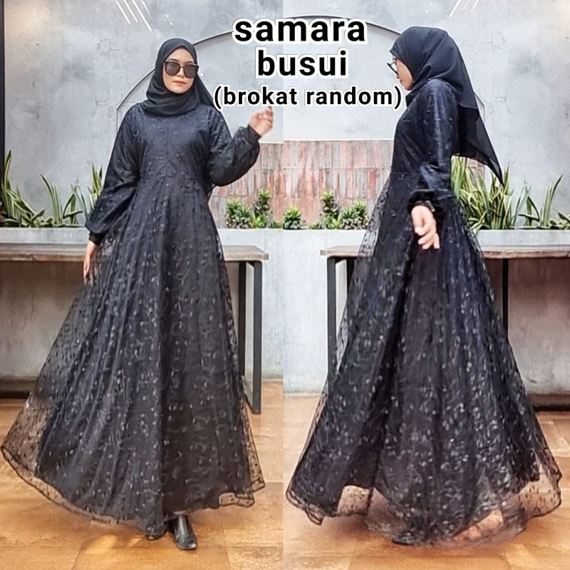 Abaya Gamis Dress Brokat Tile Fashion Muslim Busana Wanita Turkey Dubai Samara di
