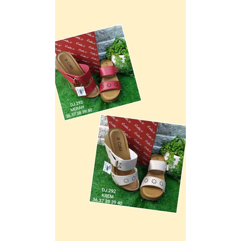 Sandal heels selop tali dua wanita merk calbi