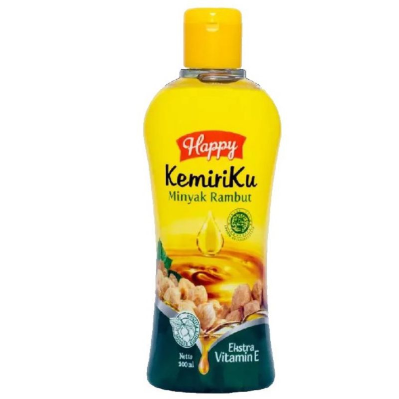 MINYAK RAMBUT HAPPY KEMIRI 100ML EKSTRAK LIDAH BUAYA &amp; EKSTRAK VITAMIN E