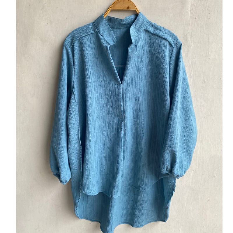 Becca Kemeja Blouse LD 120cm Belah Samping Blouse Big Size Jumbo Terbaru