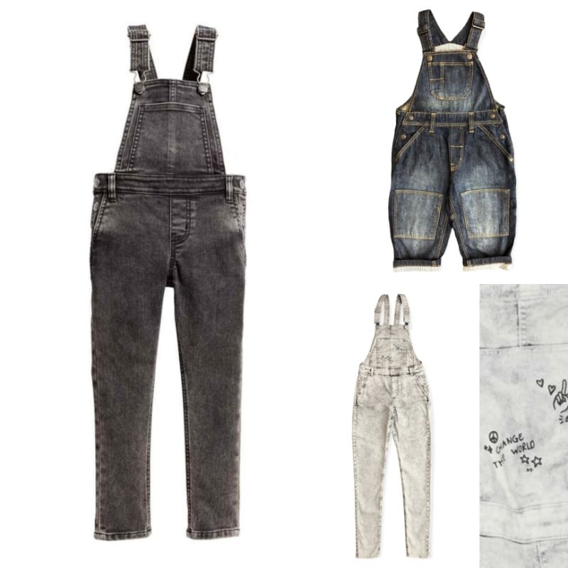 overall jeans anak unisex hm