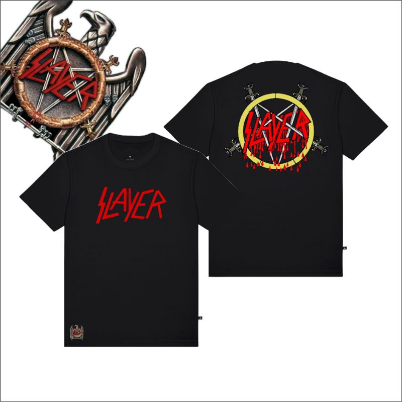 Kaos SLAYER Band Lengan Panjang & Pendek Black Premium Quality