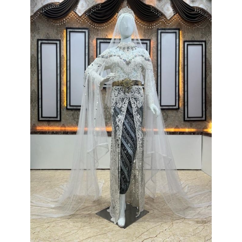 KEBAYA AKAD ELISAP FULL PAYET/KEBAYA JUBAH/KEBAYA MODREN/GAUN PENGANTEN/KEBAYA TERBARU/STELAN AKAD