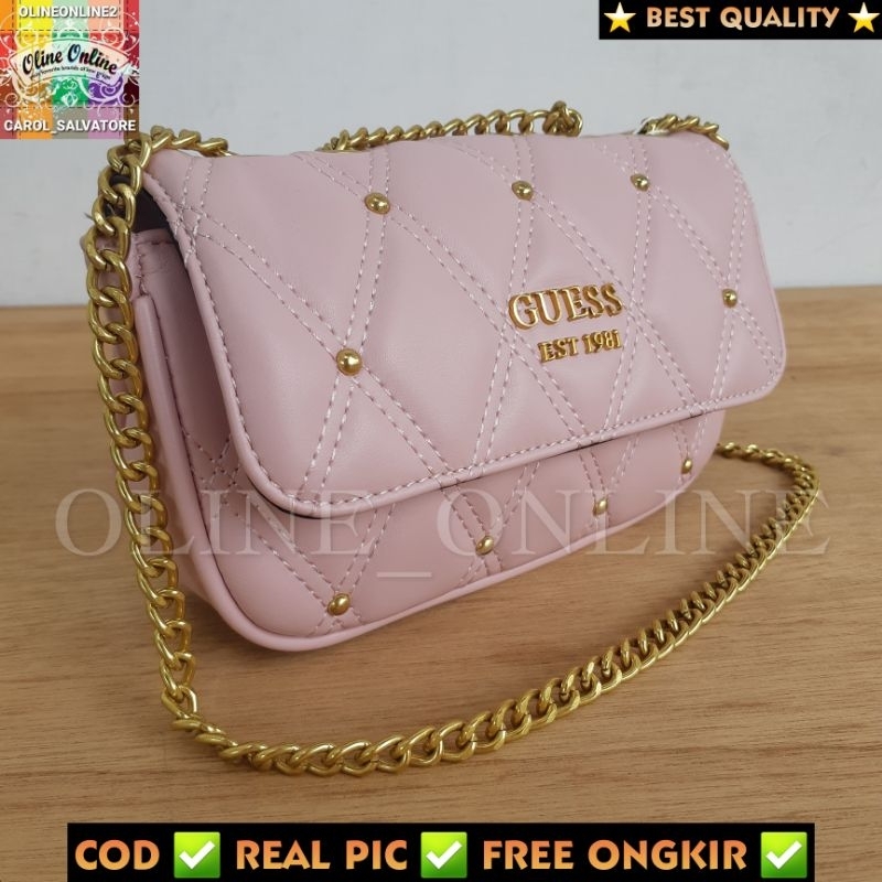 tas triana (S) mini 2023 shoulder and crossbody bag studded quilted micro small size pink black white gs cirebon ready stock indramayu majalengka kuningan losari ciledug tegal brebes sindang laut instan