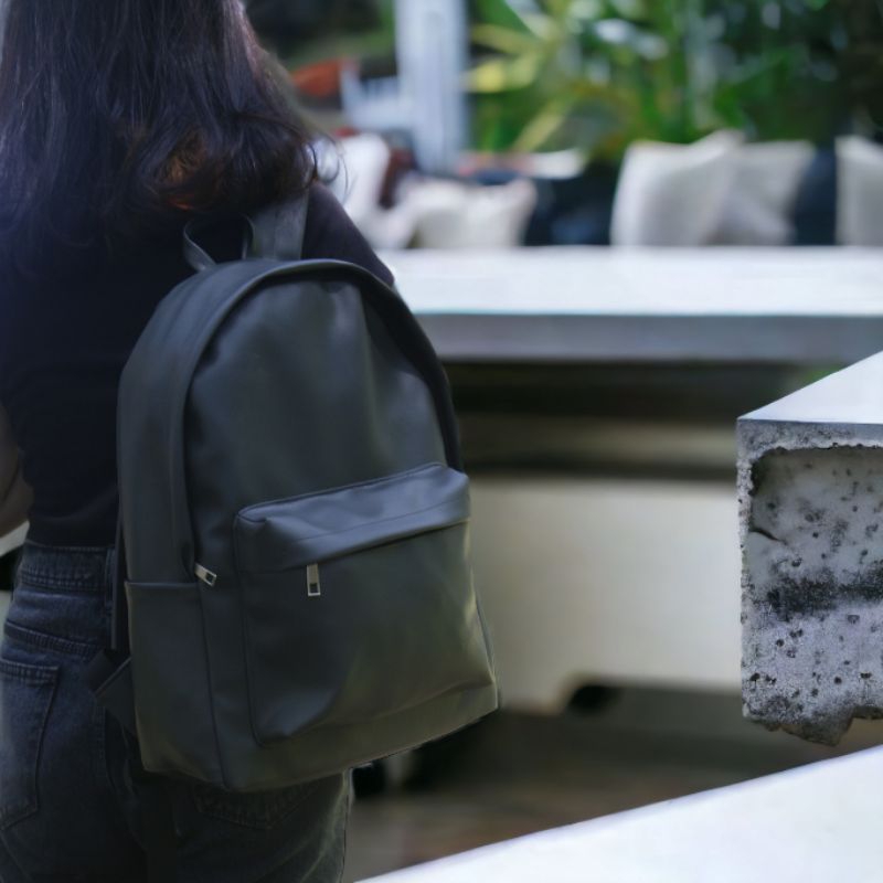 Tas Ransel Azura Basic Leather Backpack - Tas Ransel Kulit Sekolah Serbaguna Pria Wanita Tas Kulit Sintetis Tu7uh store Slingbagkonveksi