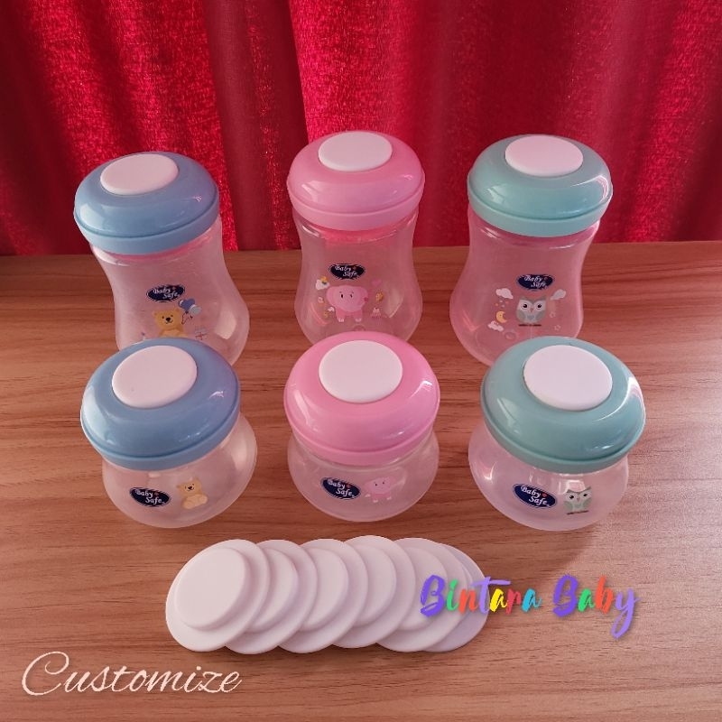 Milk Storage Sealing Disc / Storage Lids Botol Baby Safe Wideneck 125ml 240ml / Customize Storage Bottle Baby Safe Wide Neck