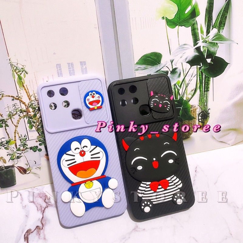 CASE SLIDE CAMERA SAMSUNG A23 4G/ A13 4G/ A03/ A03CORE/ A03S/ A02S/ A32 5G/ A31 / SOFT CASE MACARON SLIDE CAMERA KARAKTER DORAEMON HK KEROPI MINNIE