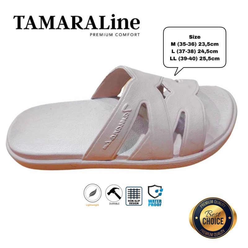 Sandal Selop Slide Slip on Karet Wanita Dewasa / Remaja - TAMARALINE 229 / Bahan Premium Lentur Empuk Ringan Kuat Anti Slip Anti Air / Model Sandal Casual Santai Rumah Hotel Outdoor Kamar Mandi Murah Original