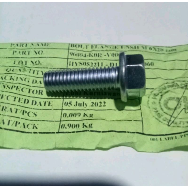 baut flange original m8x25 kunci 12 baja karbon