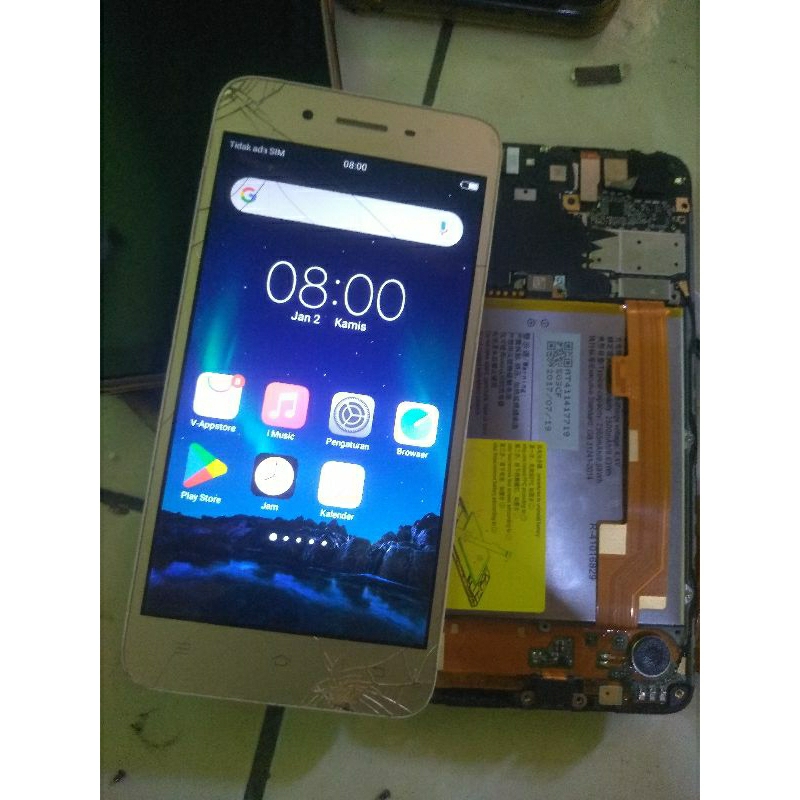 lcd dan frame original VIVO Y53 minus retak BAGI YG SUKA SESET COCOK BGT