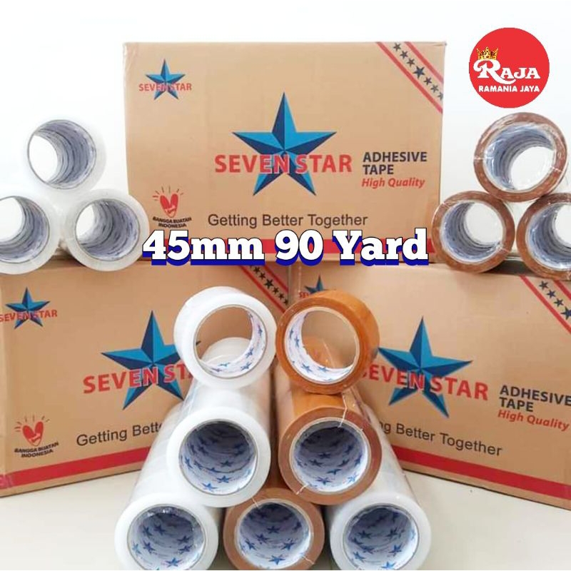 Lakban Berkualitas Seven Star Tape 45mm 90 Yard