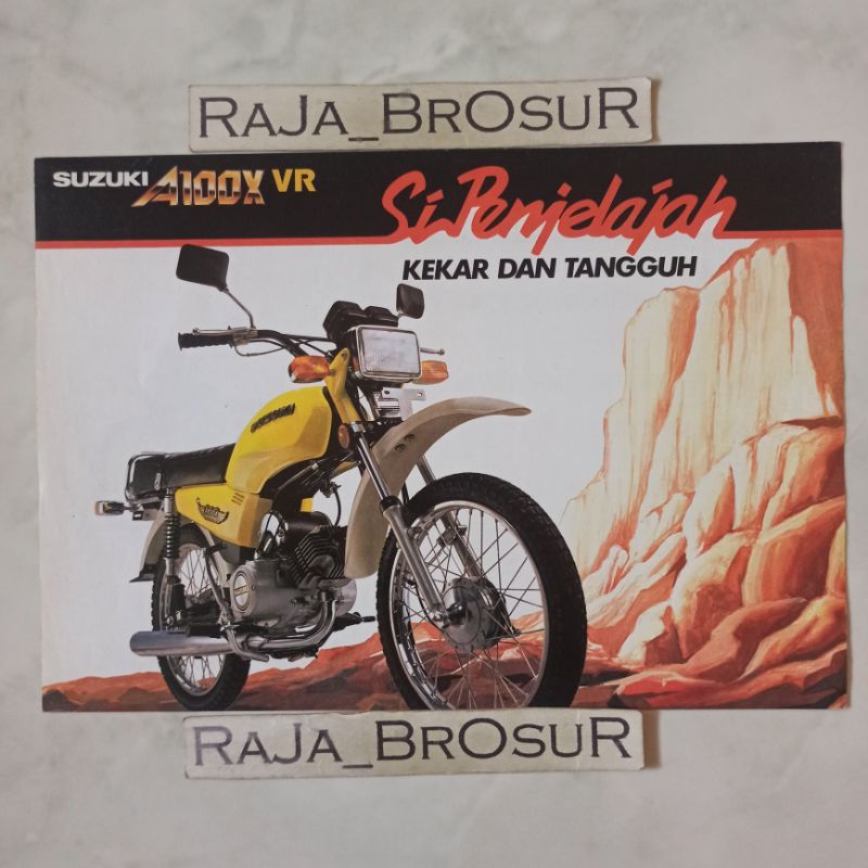 Poster brosur katalog flyer jadul lawas Suzuki A100X/A10/A100 X VR Semi Trail 4speed 2Tak 2T 1987