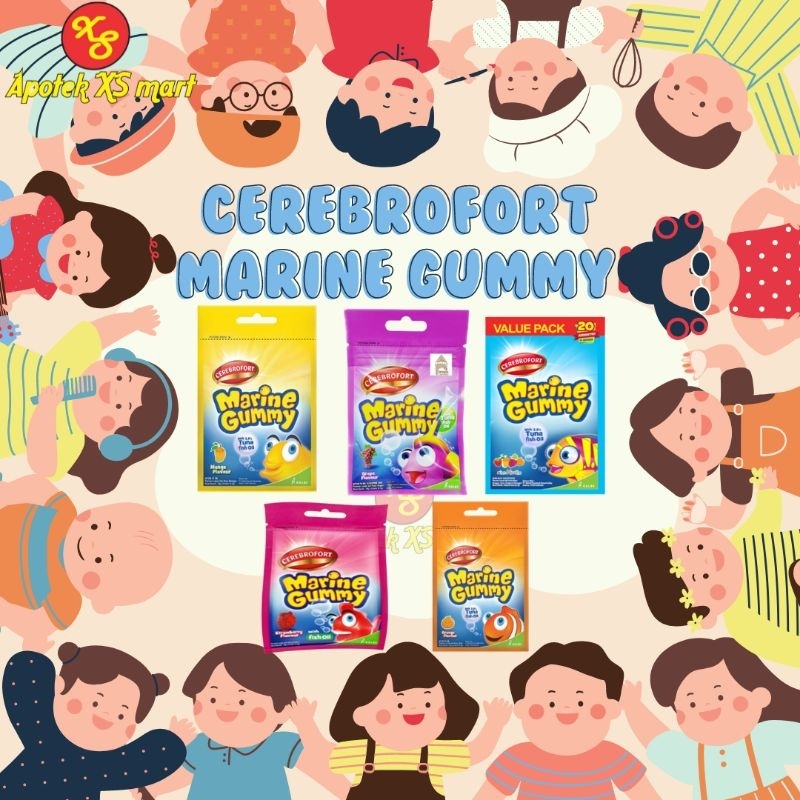 CEREBROFORT MARINE GUMMY SACHET - VITAMIN GUMMY JELLY ANAK