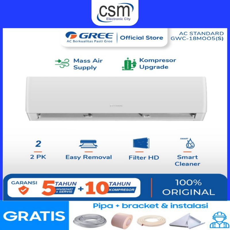 AC GREE 2 PK GWC-18M005S R32 [FREE INSTALASI+MATERIAL] GARANSI RESMI