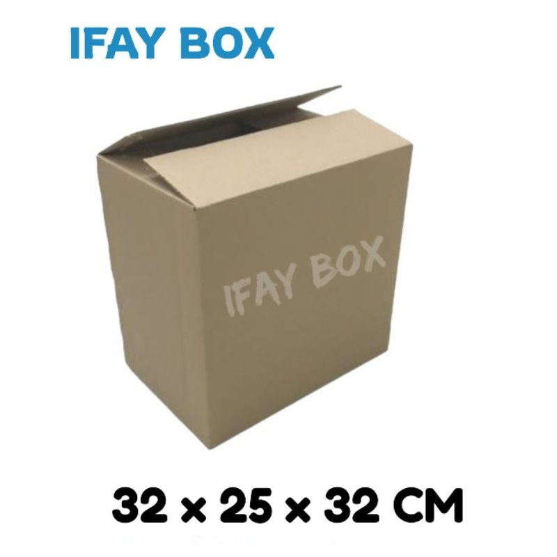 

Kardus box ukuran 32 x 25 x 32 cm single wall polos