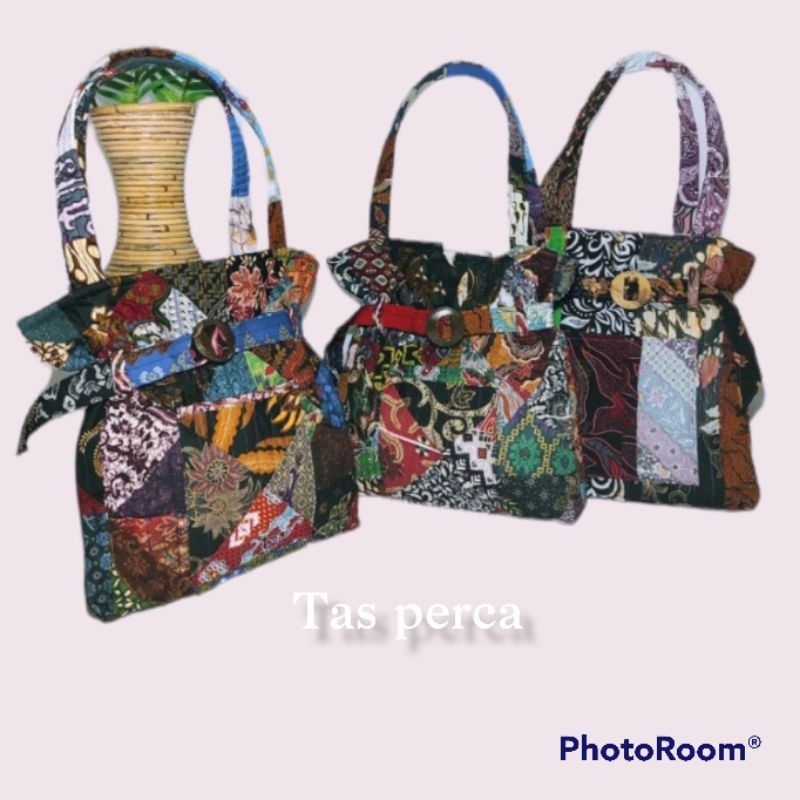 Tas totebag premium batik kain perca jinjing tenteng etnik / oleh oleh khas jogja /tas batik perca /