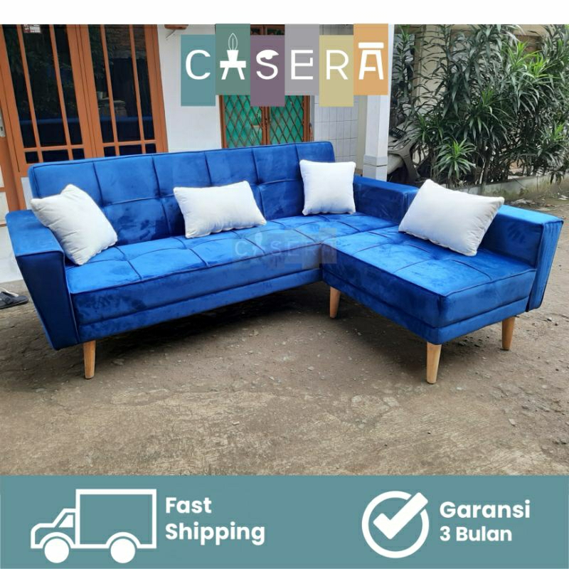 SOFA BED MIWA STOOL SANDARAN | SOFA BED MINIMALIS | SOFA BED L RECLINING