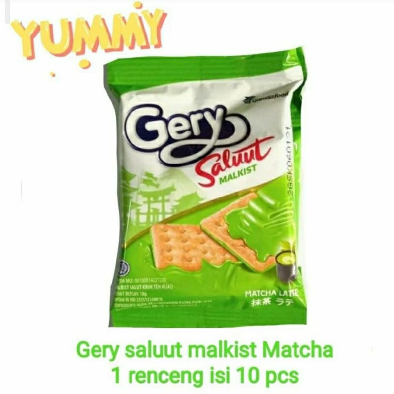 

gery saluut malkist matcha salut | 1 renceng isi 10 bks