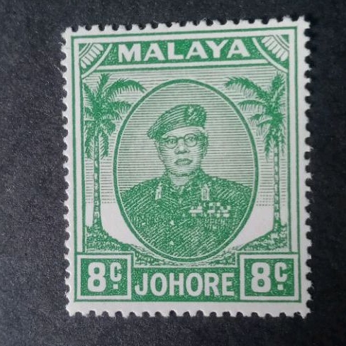 

8 Cent Malaya Johore Koleksi Prangko Kuno Bagus