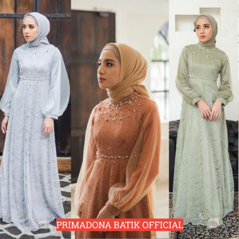 TERMURAH!!! NADINE DRESS BROKAT KOMBINASI / FASHION MUSLIM WANITA / GAMIS NADINE / BISA COD / ADA JUMBO / GAMIS KONDANGAN KEBAYA MODERN TERBARU