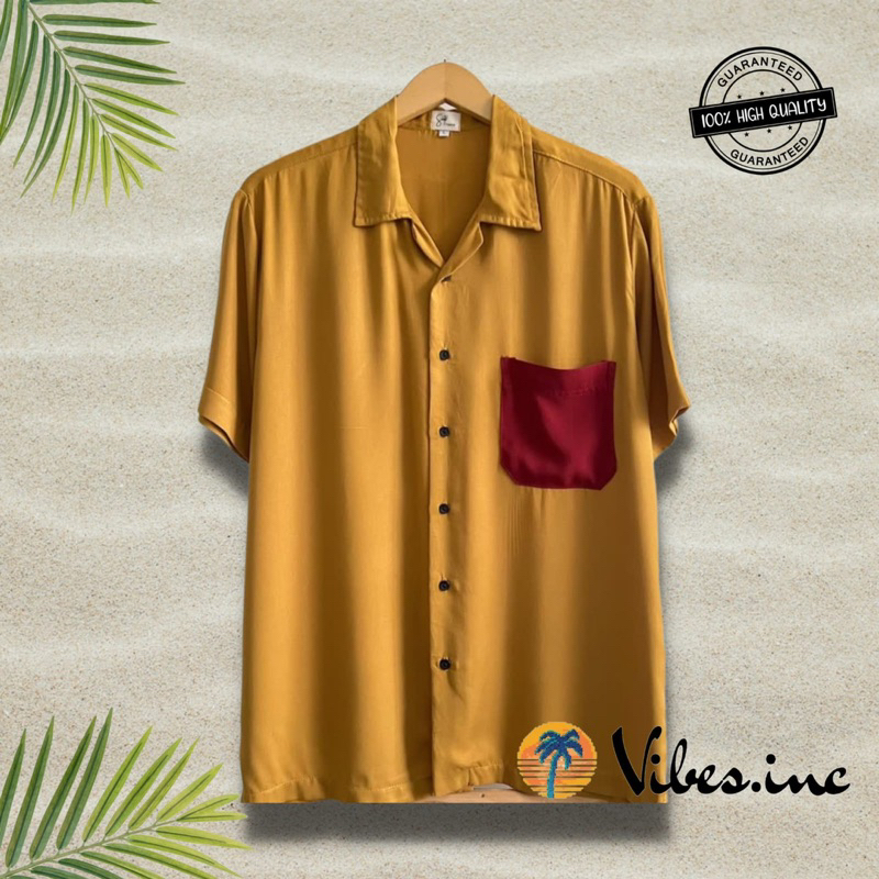Kemeja Hawai Pantai Tropical Casual Pria Wanita Big Size Jumbo Polos Kantong Mix